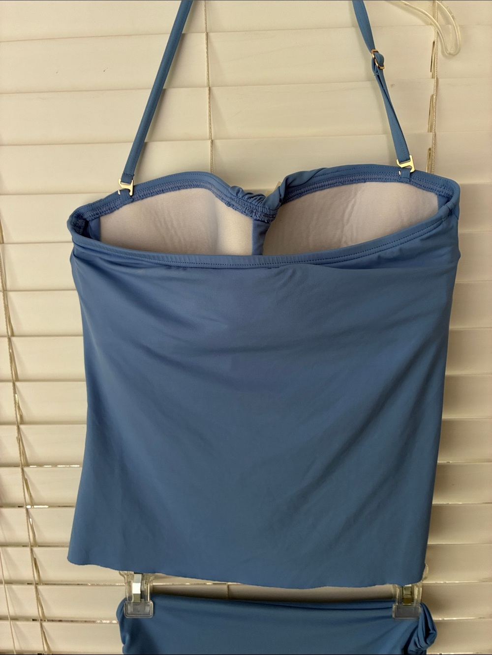 Vince Camuto Draped Swimsuit Set Tankini SZ S Blue - Picture 6 of 9